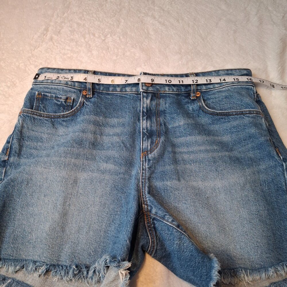 Ann Taylor Loft Bermuda Denim Shorts Sz 29 Frayed Cowgirl Western Rodeo - Picture 9 of 15